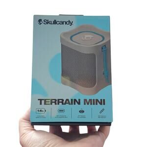Skullcandy Terrain Mini XT Bluetooth Speaker Waterproof Wireless 14 Hrs New Gray